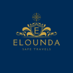 Elounda Safe Travels Logo with blue background